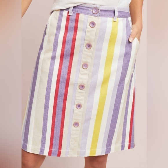 Anthropologie Maeve Seafaring Striped Skirt Women’s Size 0 - Picture 3 of 6